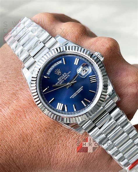 rolex daydate bleu|rolex day date prices.